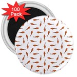 Koi Fishes Motif Pattern 3  Magnets (100 pack) Front