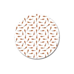 Koi Fishes Motif Pattern Magnet 3  (round) by dflcprintsclothing