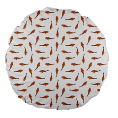 Koi Fishes Motif Pattern Large 18  Premium Flano Round Cushions by dflcprintsclothing