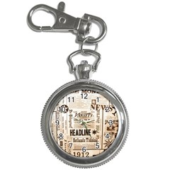 Vintage Newspapers Headline Typography Key Chain Watches by yoursparklingshop