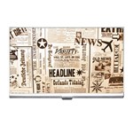 Vintage Newspapers Headline Typography Business Card Holders Front