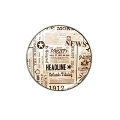 Vintage Newspapers Headline Typography Hat Clip Ball Marker (4 Pack) by yoursparklingshop