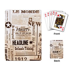 Vintage Newspapers Headline Typography Playing Card by yoursparklingshop