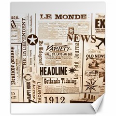 Vintage Newspapers Headline Typography Canvas 8  X 10  by yoursparklingshop