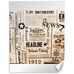 Vintage Newspapers Headline Typography Canvas 12  X 16   by yoursparklingshop