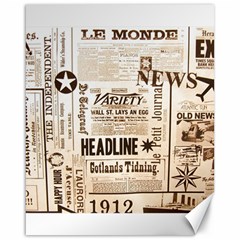 Vintage Newspapers Headline Typography Canvas 16  X 20   by yoursparklingshop