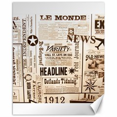 Vintage Newspapers Headline Typography Canvas 11  X 14   by yoursparklingshop