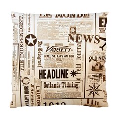 Vintage Newspapers Headline Typography Standard Cushion Case (one Side) by yoursparklingshop