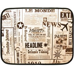 Vintage Newspapers Headline Typography Fleece Blanket (mini) by yoursparklingshop