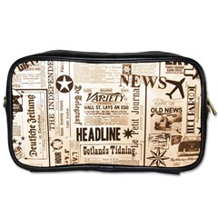 Vintage Newspapers Headline Typography Toiletries Bags by yoursparklingshop