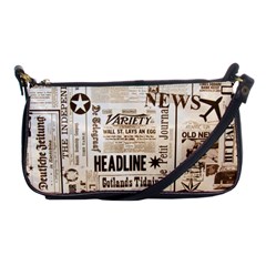 Vintage Newspapers Headline Typography Shoulder Clutch Bags by yoursparklingshop