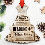 Vintage Newspapers Headline Typography Christmas Tree Ornament (Two Sides) Front