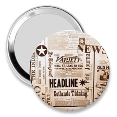 Vintage Newspapers Headline Typography 3  Handbag Mirrors by yoursparklingshop