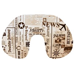 Vintage Newspapers Headline Typography Travel Neck Pillows by yoursparklingshop