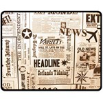 Vintage Newspapers Headline Typography Double Sided Fleece Blanket (Medium)  58.8 x47.4  Blanket Front