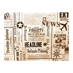 Vintage Newspapers Headline Typography Double Sided Flano Blanket (mini)  by yoursparklingshop