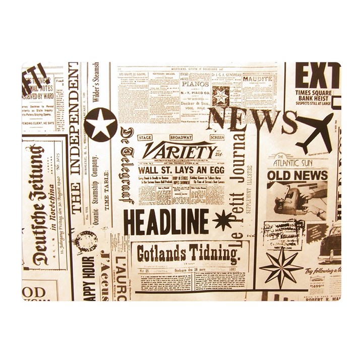 Vintage Newspapers Headline Typography Double Sided Flano Blanket (Mini) 