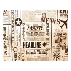 Vintage Newspapers Headline Typography Double Sided Flano Blanket (large)  by yoursparklingshop