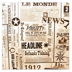 Vintage Newspapers Headline Typography Large Satin Scarf (square) by yoursparklingshop