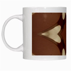 Chocolate Brown Kaleidoscope Design Star White Mugs by yoursparklingshop