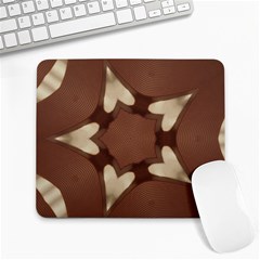 Chocolate Brown Kaleidoscope Design Star Large Mousepads by yoursparklingshop