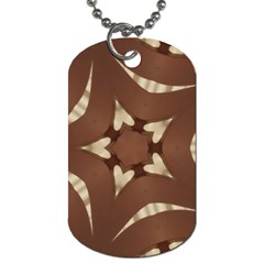 Chocolate Brown Kaleidoscope Design Star Dog Tag (one Side) by yoursparklingshop