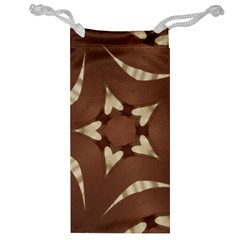 Chocolate Brown Kaleidoscope Design Star Jewelry Bag by yoursparklingshop