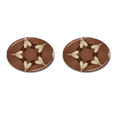 Chocolate Brown Kaleidoscope Design Star Cufflinks (oval) by yoursparklingshop