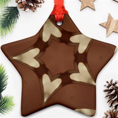 Chocolate Brown Kaleidoscope Design Star Star Ornament (two Sides) by yoursparklingshop