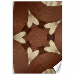 Chocolate Brown Kaleidoscope Design Star Canvas 12  X 18   by yoursparklingshop