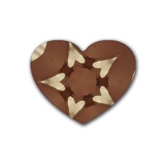 Chocolate Brown Kaleidoscope Design Star Heart Coaster (4 Pack)  by yoursparklingshop