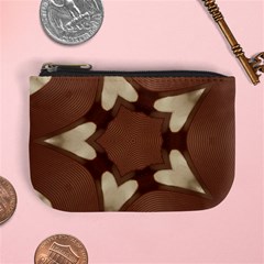 Chocolate Brown Kaleidoscope Design Star Mini Coin Purses by yoursparklingshop