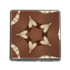 Chocolate Brown Kaleidoscope Design Star Memory Card Reader (square) by yoursparklingshop