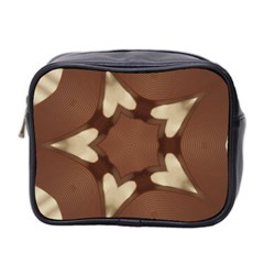 Chocolate Brown Kaleidoscope Design Star Mini Toiletries Bag 2-side by yoursparklingshop