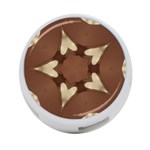 Chocolate Brown Kaleidoscope Design Star 4-Port USB Hub (One Side) Front