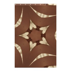 Chocolate Brown Kaleidoscope Design Star Shower Curtain 48  X 72  (small)  by yoursparklingshop