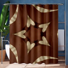 Chocolate Brown Kaleidoscope Design Star Shower Curtain 60  X 72  (medium)  by yoursparklingshop