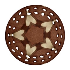 Chocolate Brown Kaleidoscope Design Star Ornament (round Filigree) by yoursparklingshop