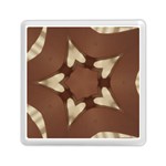 Chocolate Brown Kaleidoscope Design Star Memory Card Reader (Square)  Front