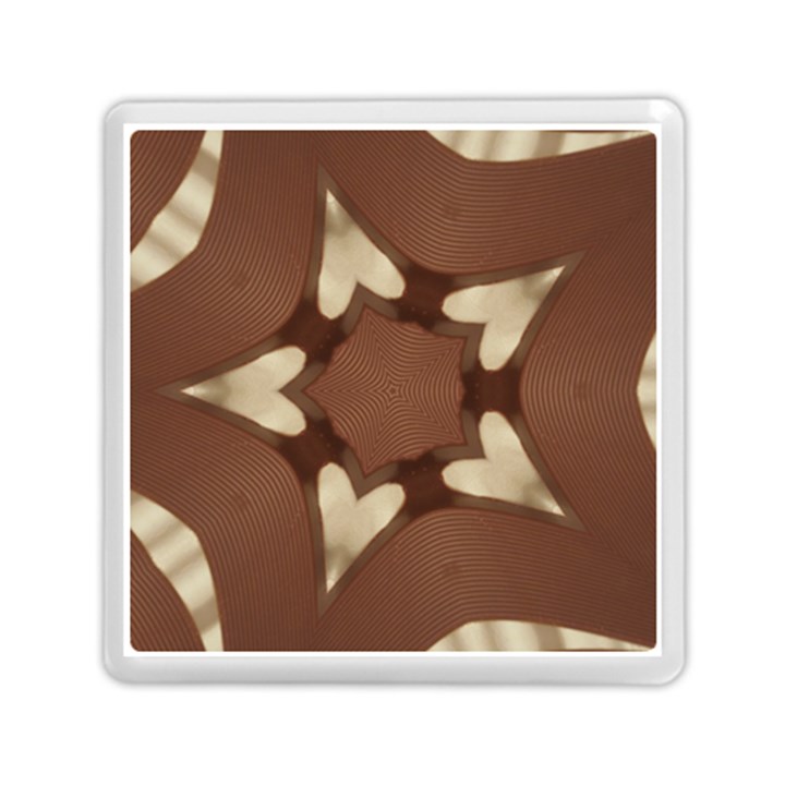 Chocolate Brown Kaleidoscope Design Star Memory Card Reader (Square) 