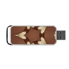 Chocolate Brown Kaleidoscope Design Star Portable Usb Flash (one Side) by yoursparklingshop