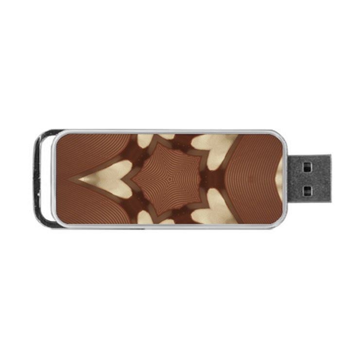 Chocolate Brown Kaleidoscope Design Star Portable USB Flash (Two Sides)