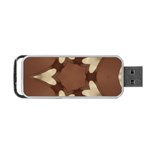 Chocolate Brown Kaleidoscope Design Star Portable USB Flash (Two Sides) Back