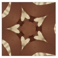 Chocolate Brown Kaleidoscope Design Star Large Satin Scarf (square) by yoursparklingshop