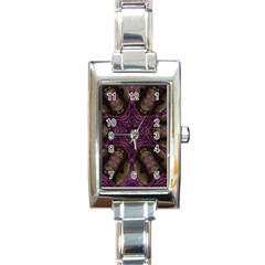 Pink Purple Kaleidoscopic Design Rectangle Italian Charm Watch by yoursparklingshop