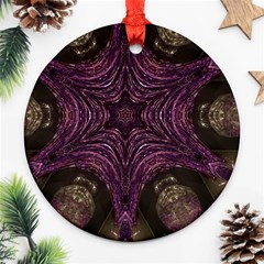 Pink Purple Kaleidoscopic Design Ornament (round) by yoursparklingshop