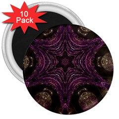 Pink Purple Kaleidoscopic Design 3  Magnets (10 Pack)  by yoursparklingshop