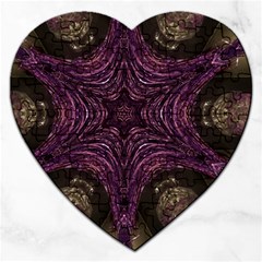 Pink Purple Kaleidoscopic Design Jigsaw Puzzle (heart) by yoursparklingshop