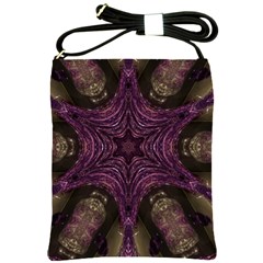 Pink Purple Kaleidoscopic Design Shoulder Sling Bags by yoursparklingshop