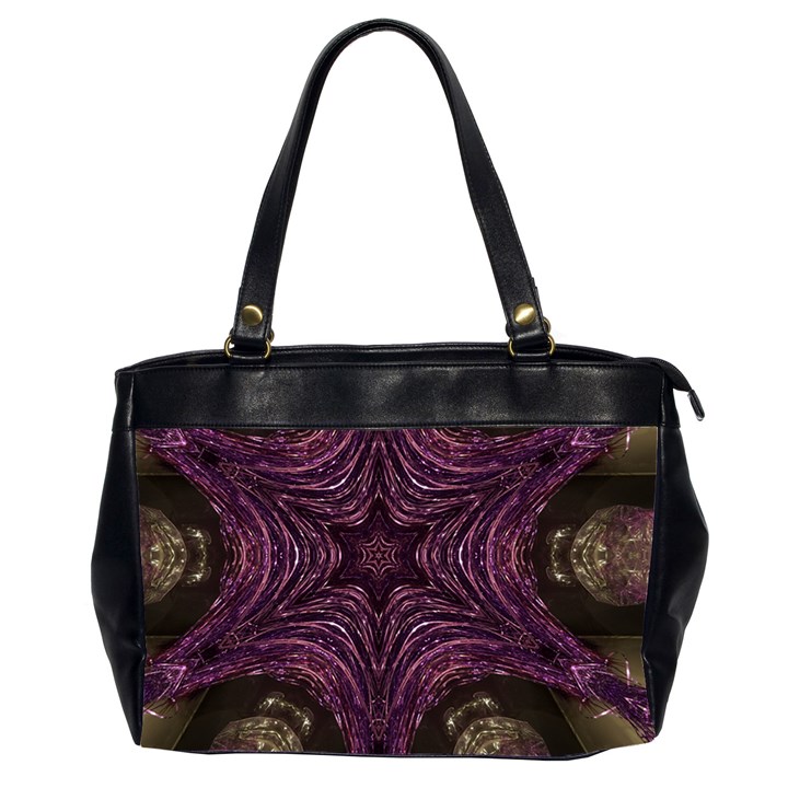 Pink Purple Kaleidoscopic Design Office Handbags (2 Sides) 